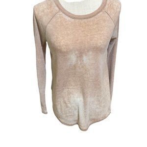 American Eagle Woman’s Med Tie Dye  Long Sleeve Waffle Print Top